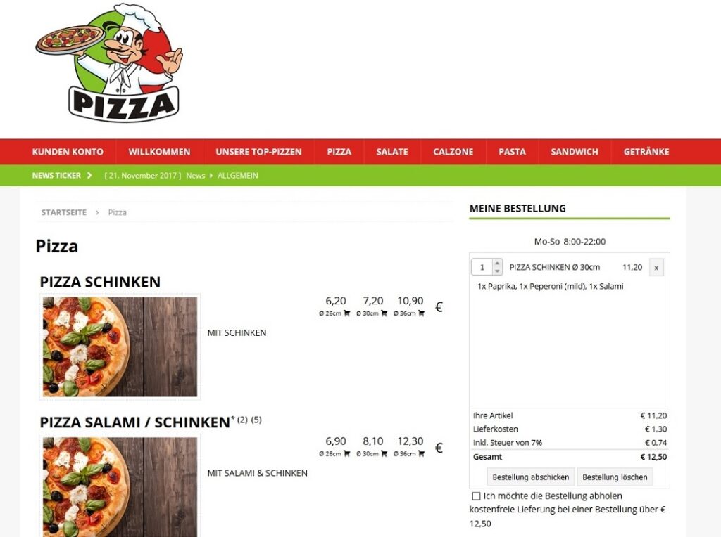 Bixxs - Webshop für den Lieferservice, Bringdienst. Onlineshop Gastronomie